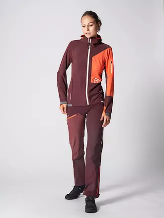 ORTOVOX | Veste softshell Berrino à capuche pour femmes | dunkelrot